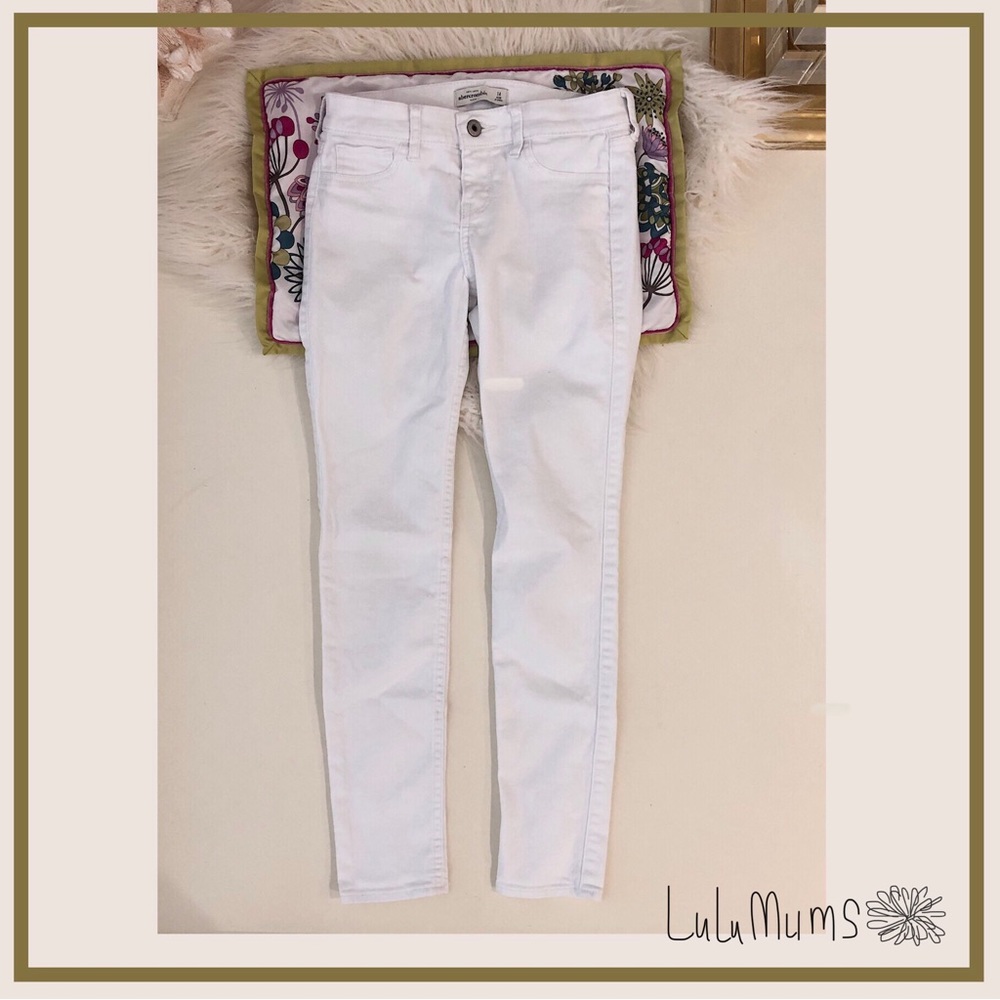 Abercrombie Girl’s White Denim Jeans 14
